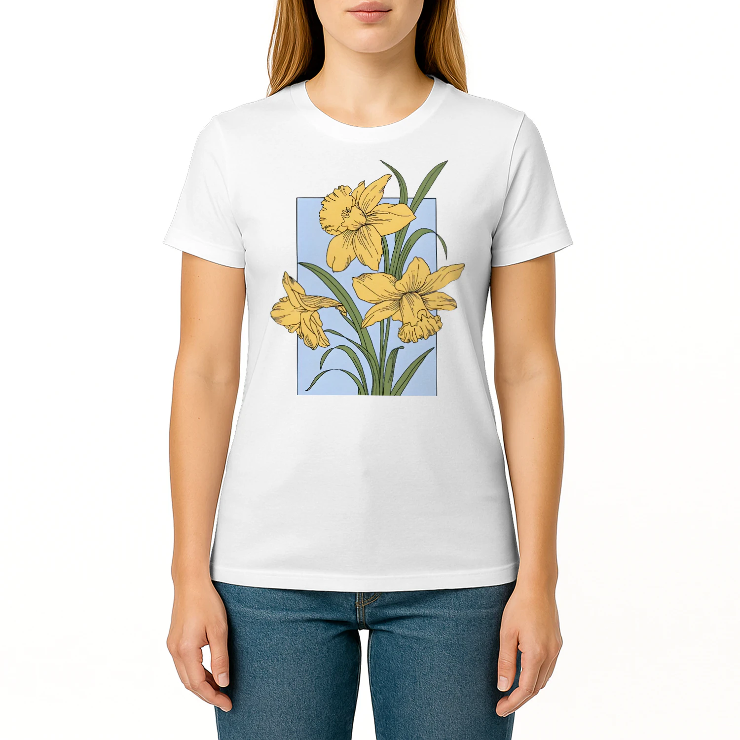 Vintage Daffodil Botanical Unisex Cotton T-shirt