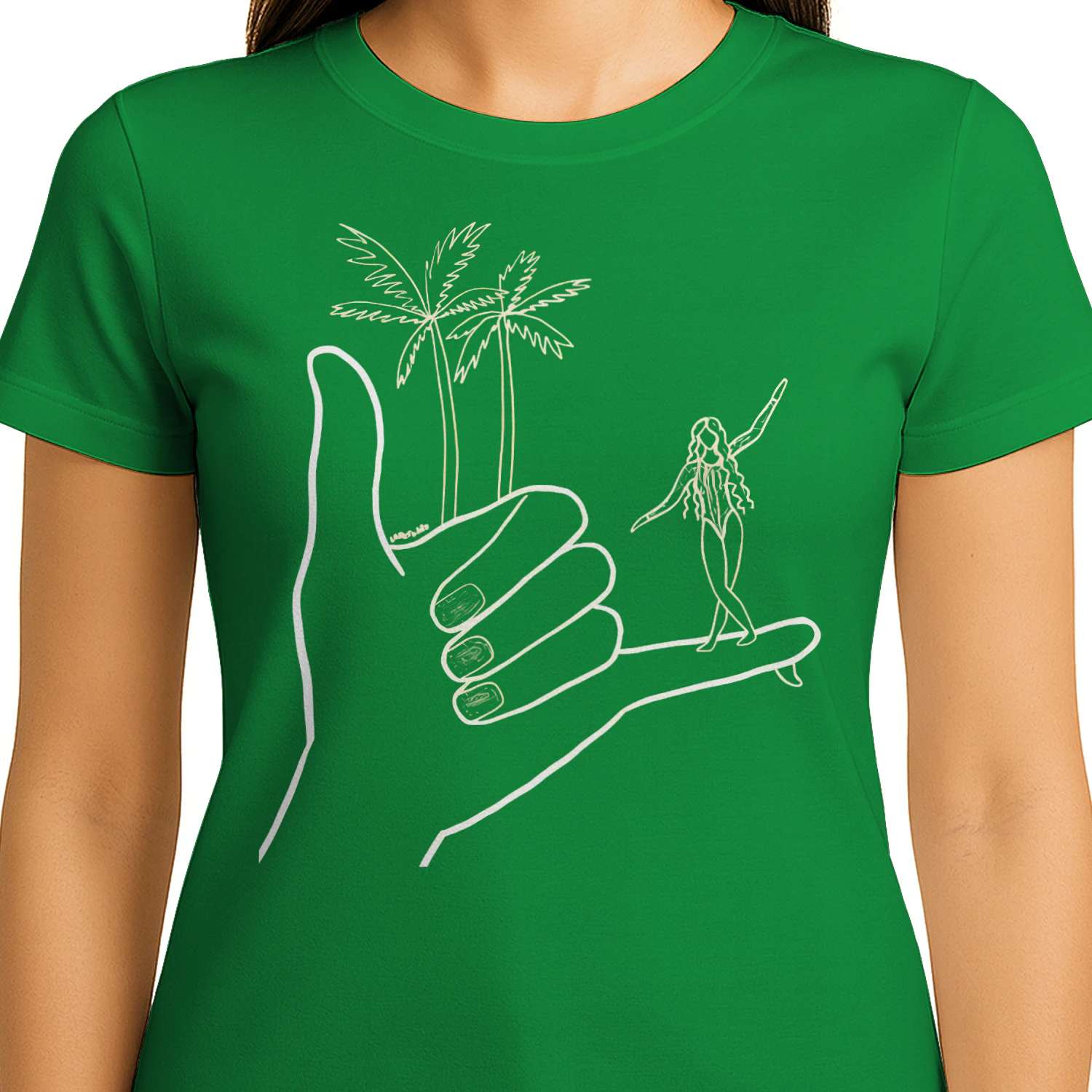 Shaka Hand Tropical Unisex Heavy T-shirt