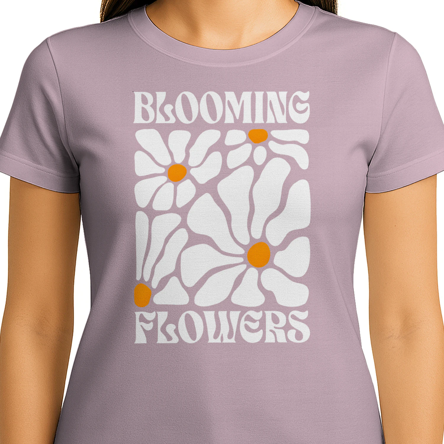 Blooming Flowers Retro Unisex Cotton T-shirt