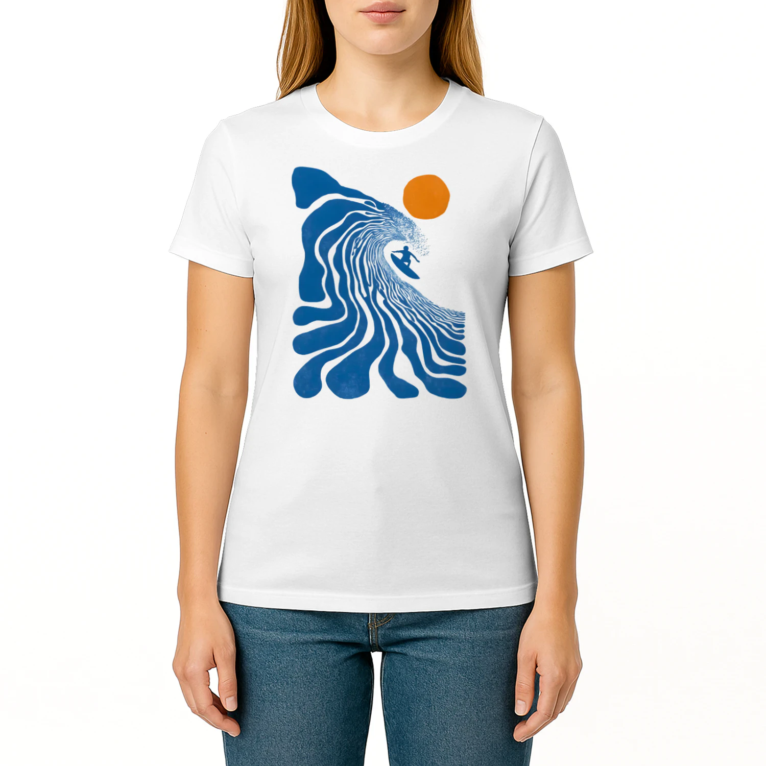 Retro Surf Wave Women's Fitted T-shirt