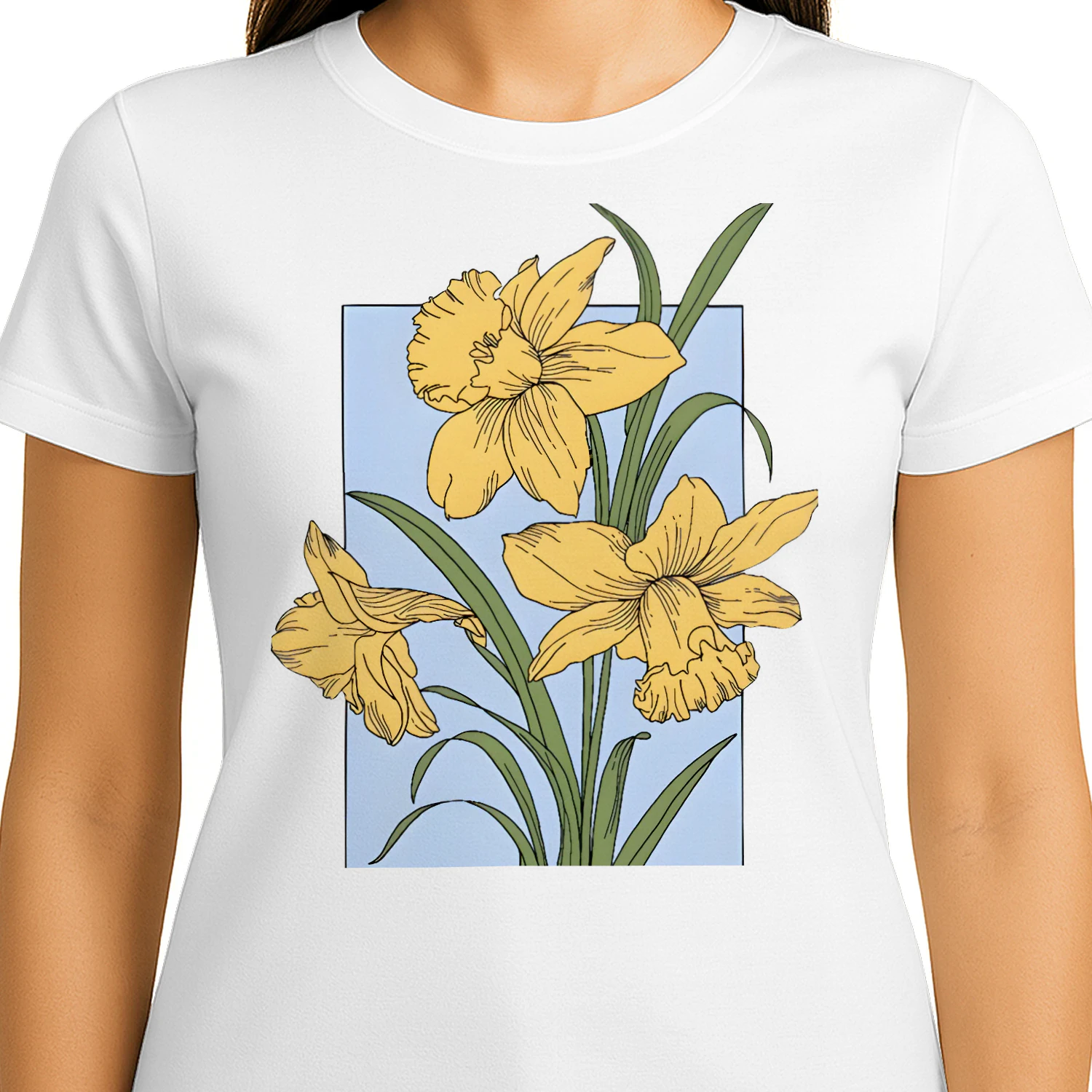 Vintage Daffodil Botanical Women's Fitted T-shirt