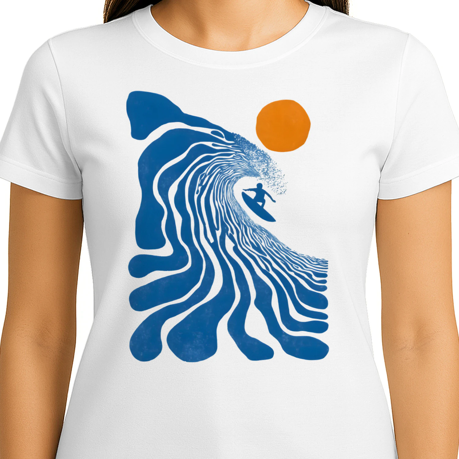 Retro Surf Wave Women's Fitted T-shirt