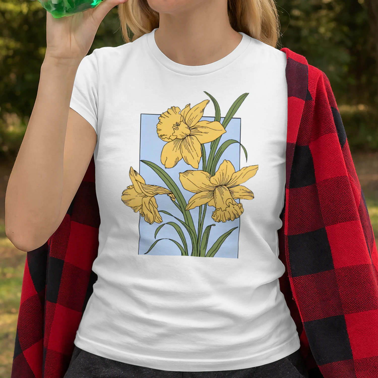 Vintage Daffodil Botanical Women's Fitted T-shirt