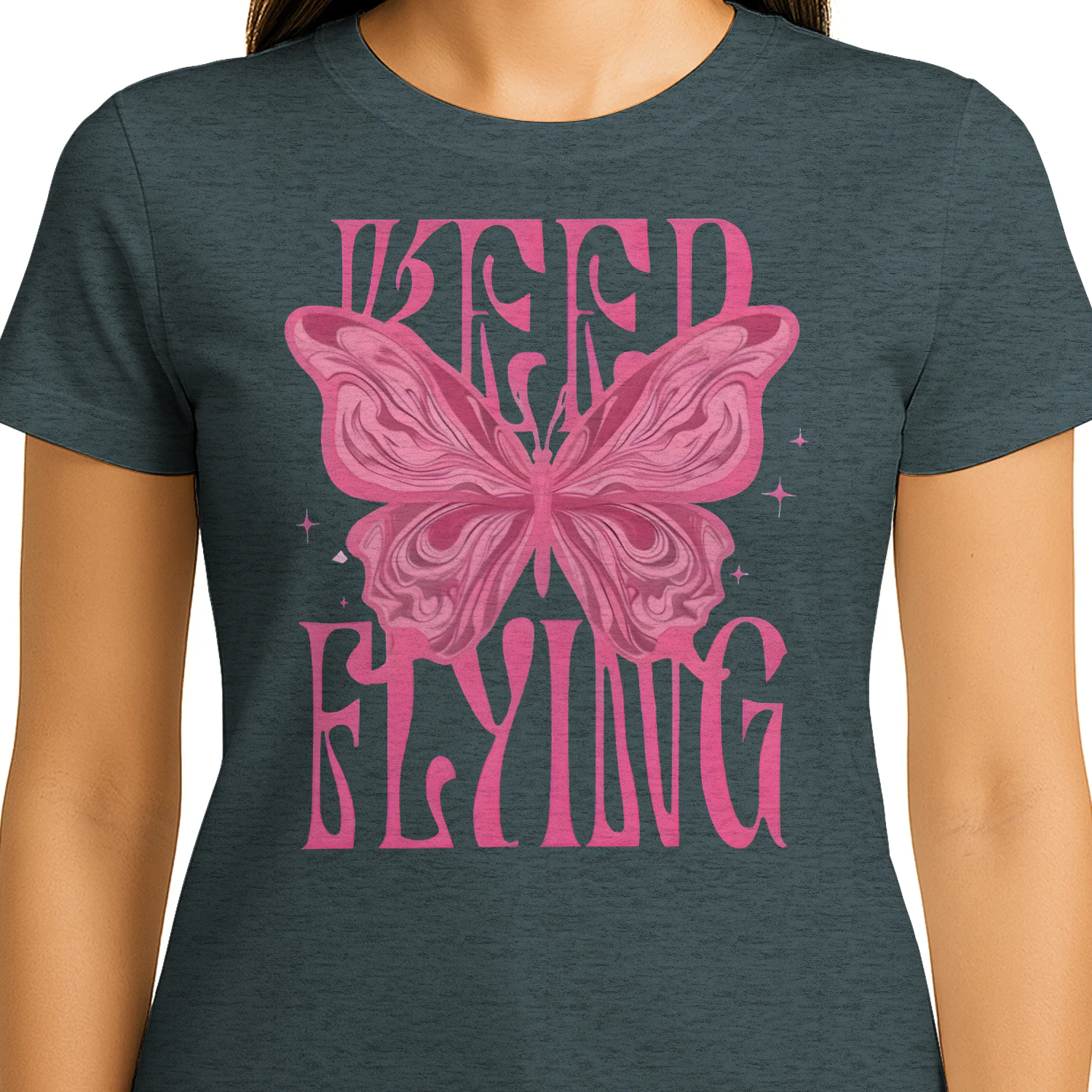 Keep Flying Butterfly Women's Fitted T-shirt