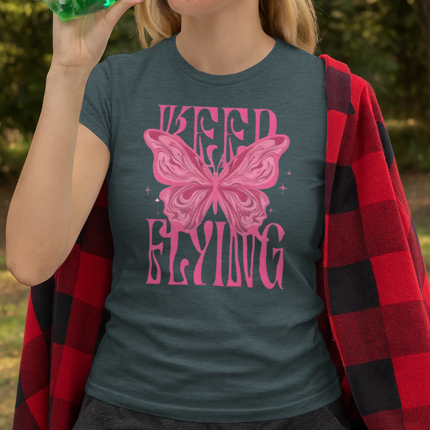 Keep Flying Butterfly Women's Fitted T-shirt