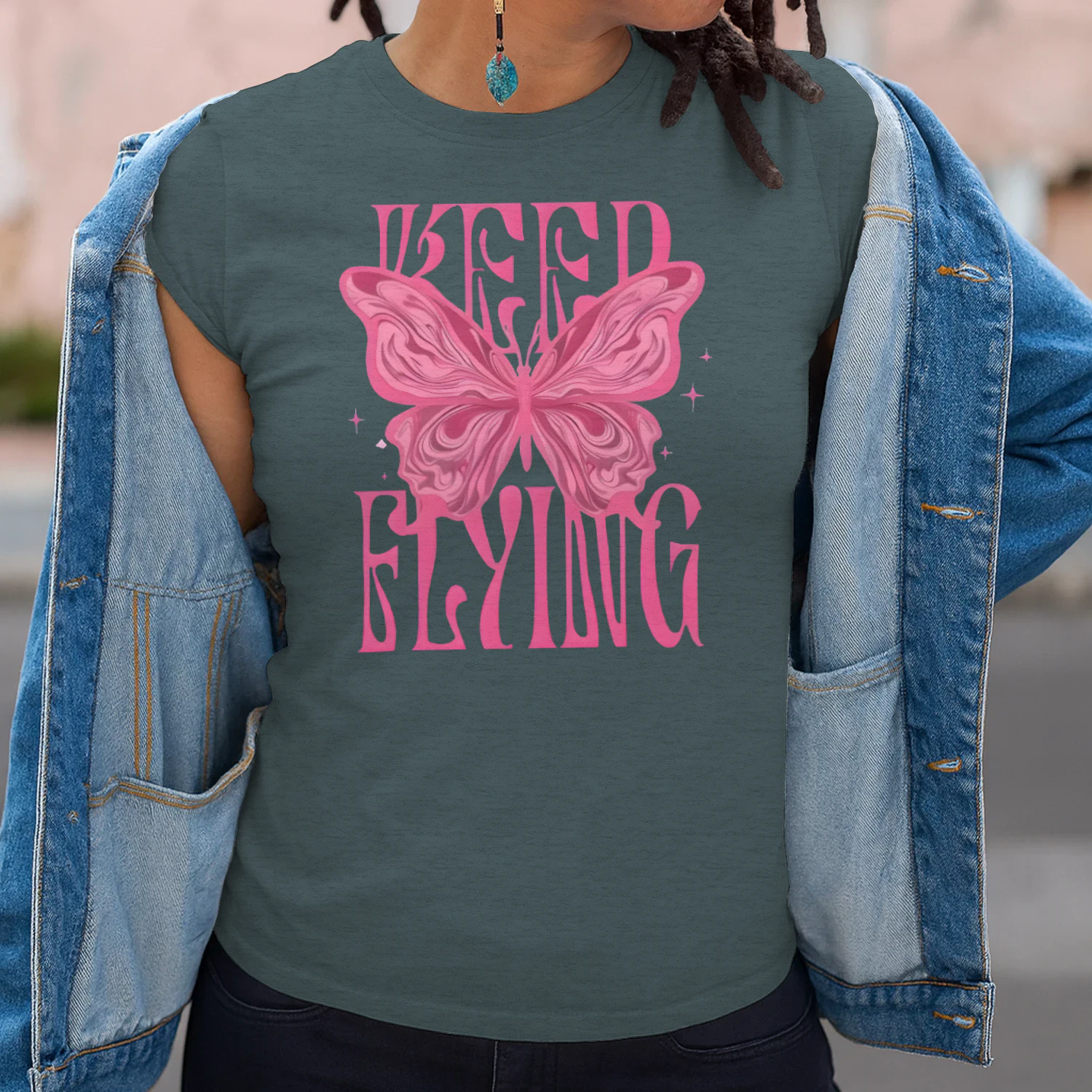 Keep Flying Butterfly Women's Fitted T-shirt