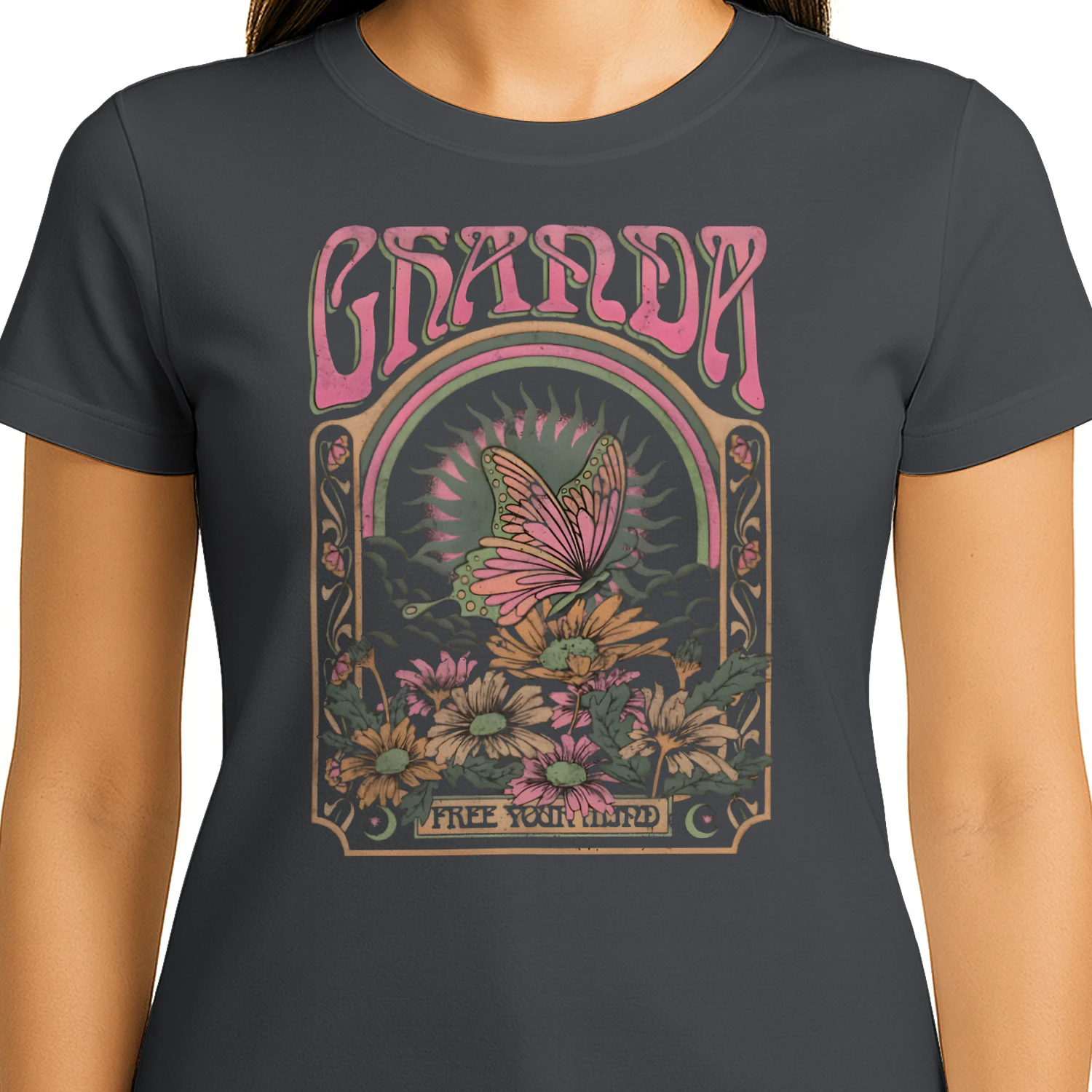 Groovy Butterfly Women's Fitted T-shirt