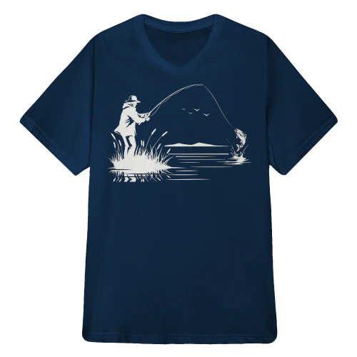Fisherman Silhouette T-Shirt | Fishing Lover Gift |  Fly Fishing Tee | Gift For Dad | Fishing Life Shirt