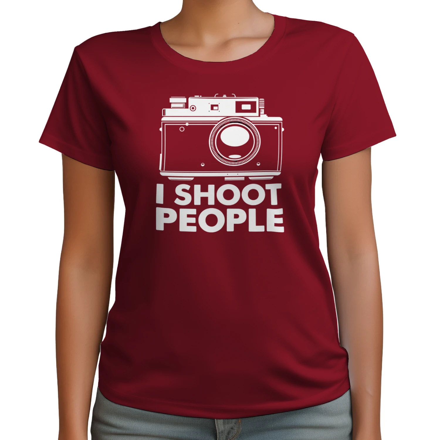Photography Camera T-Shirt I Shoot People film Camera Tshirt distressed print v3 Photographers Tee Shirt Mens Womens Ladies Kids Geek Funny