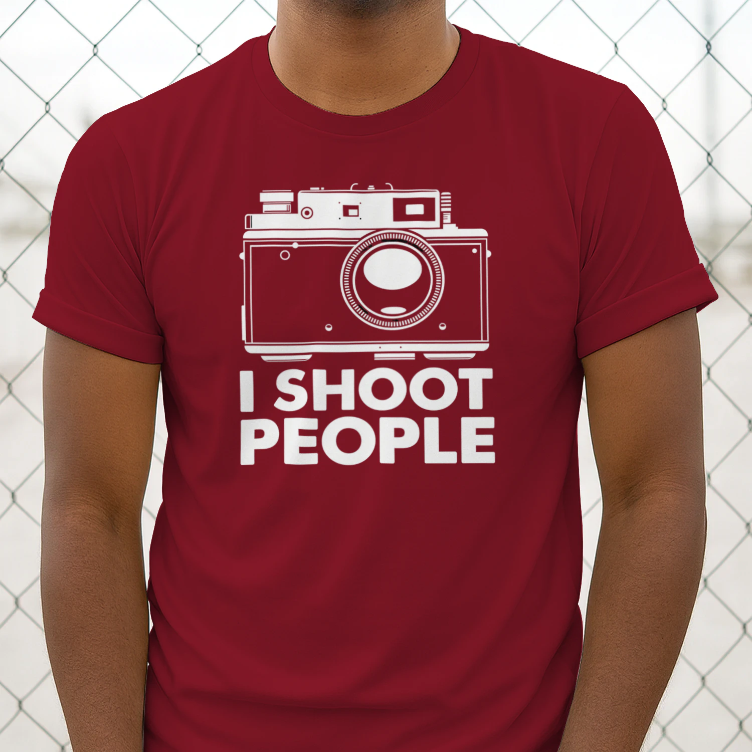 Photography Camera T-Shirt I Shoot People film Camera Tshirt distressed print v3 Photographers Tee Shirt Mens Womens Ladies Kids Geek Funny
