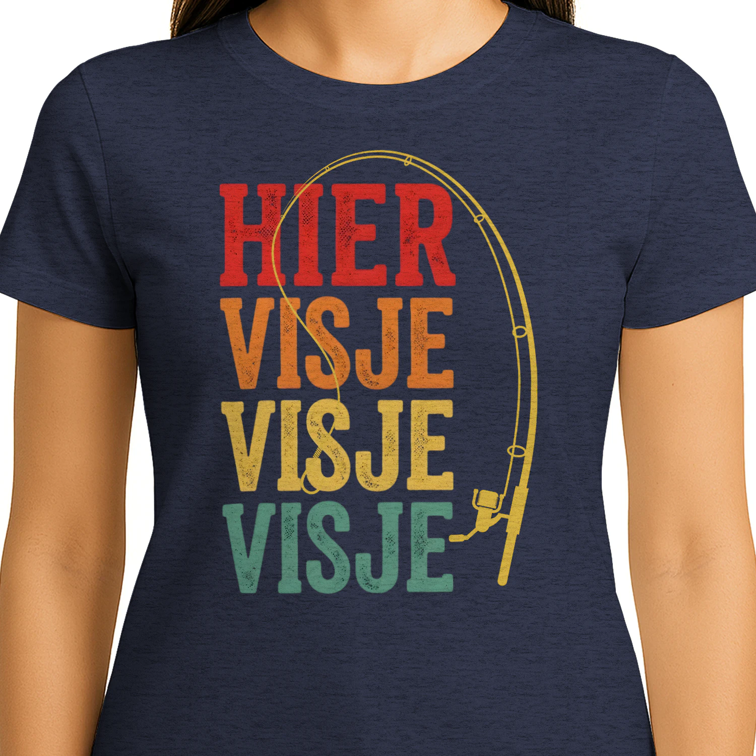Hier Visje Visje Visje - Grappig Vissen T-shirt