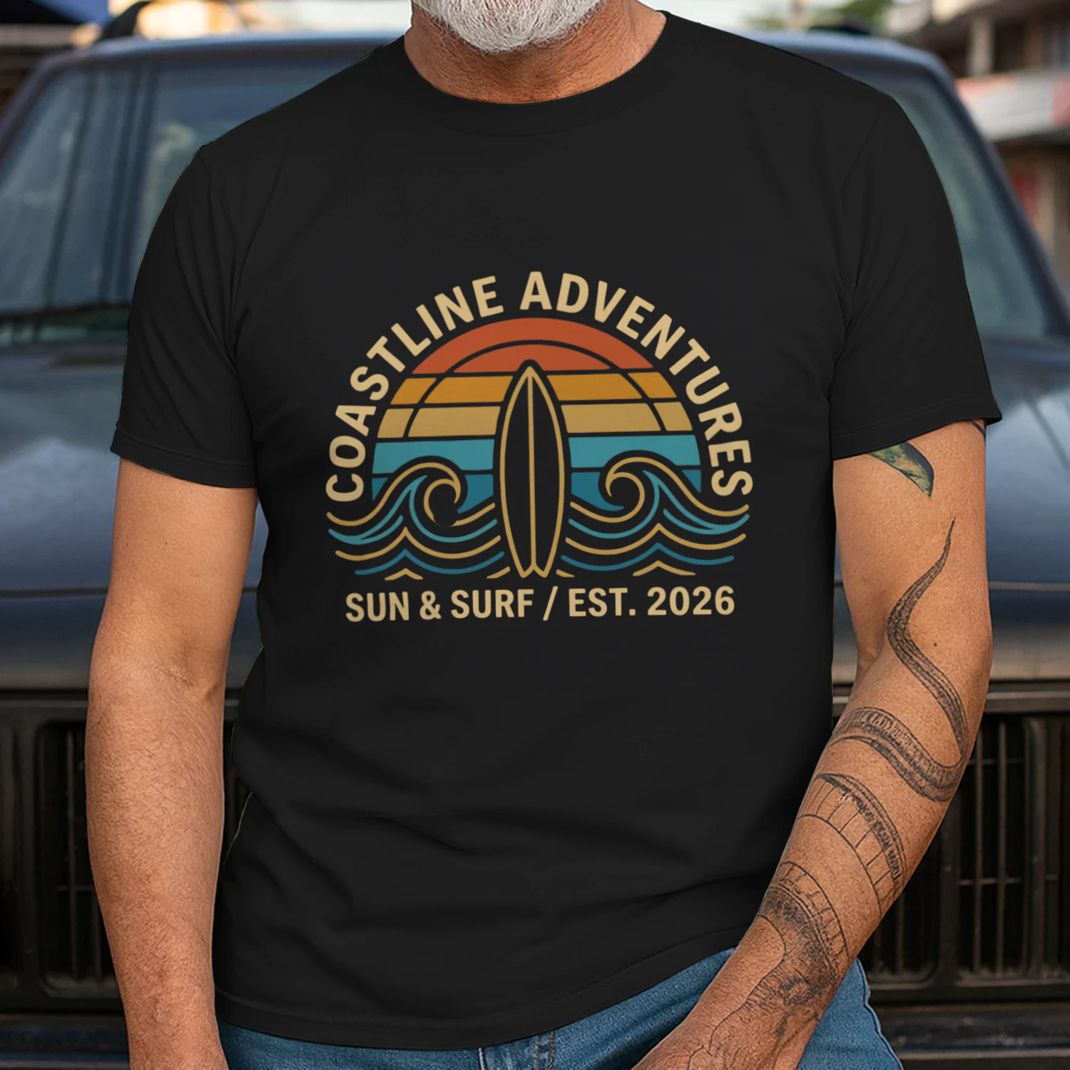 Retro Coastline Adventures Surf T-Shirt