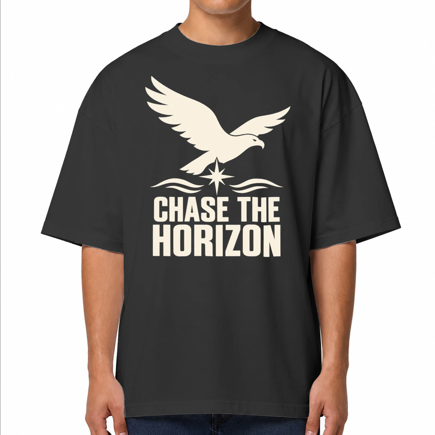 Chase The Horizon Eagle Oversized T-Shirt | Adventure Tee