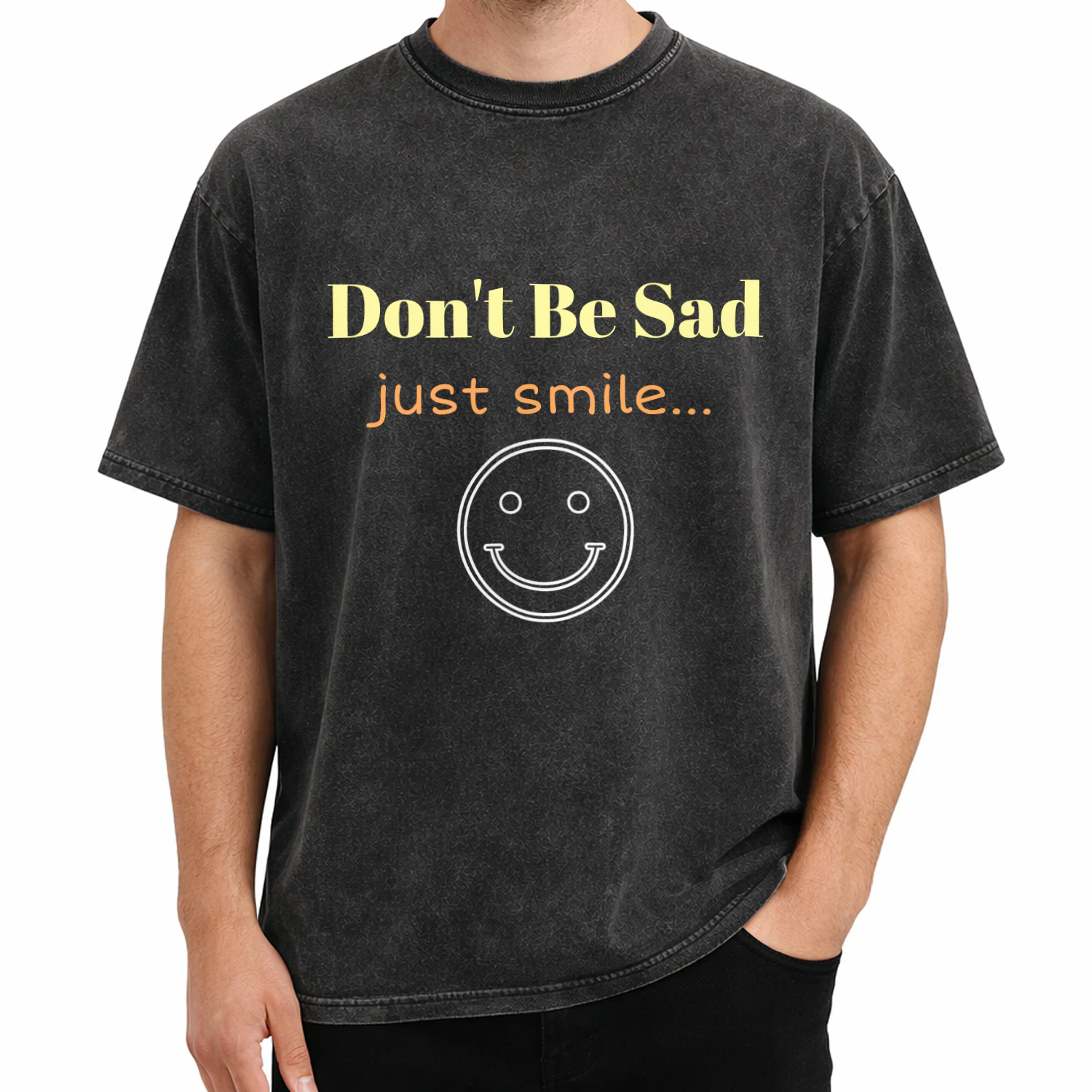 Acid Washed Round Neck T-shirt