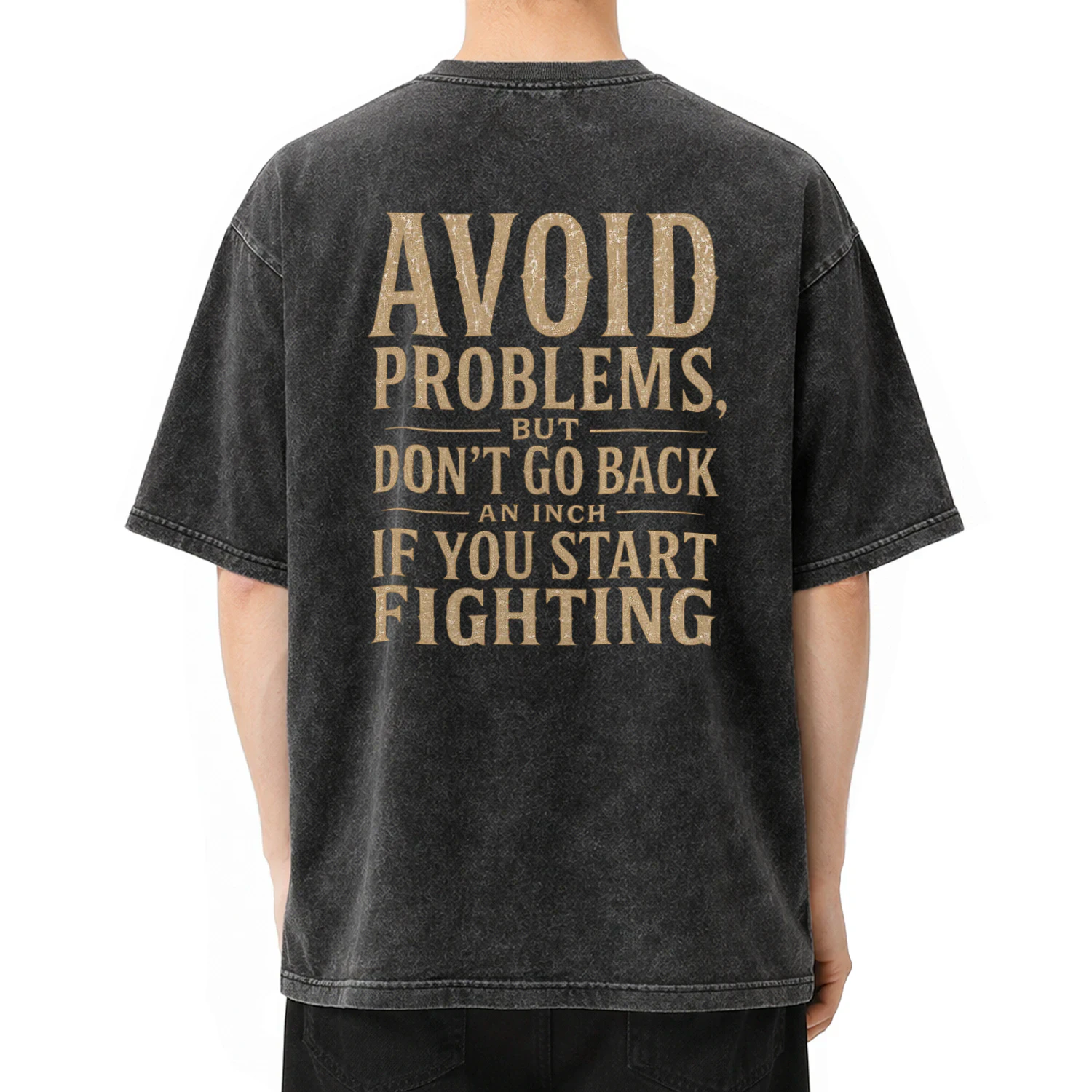 Avoid Problems Vintage Oversized Graphic T-Shirt