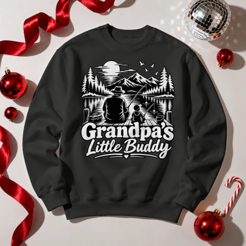 Grandpa's Little Buddy Fishing Sweatshirt – Gift for Grandpa