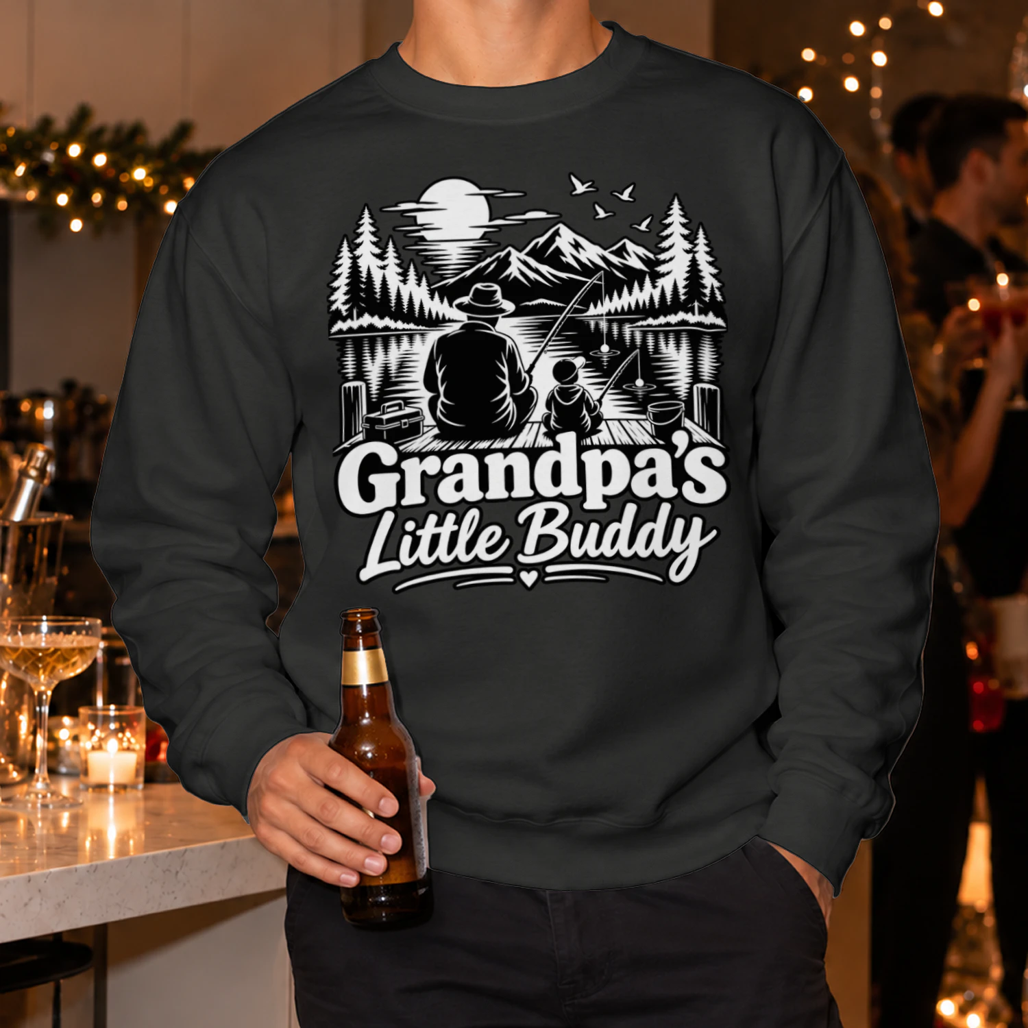 Grandpa's Little Buddy Fishing Sweatshirt – Lakeside Adventure Gift