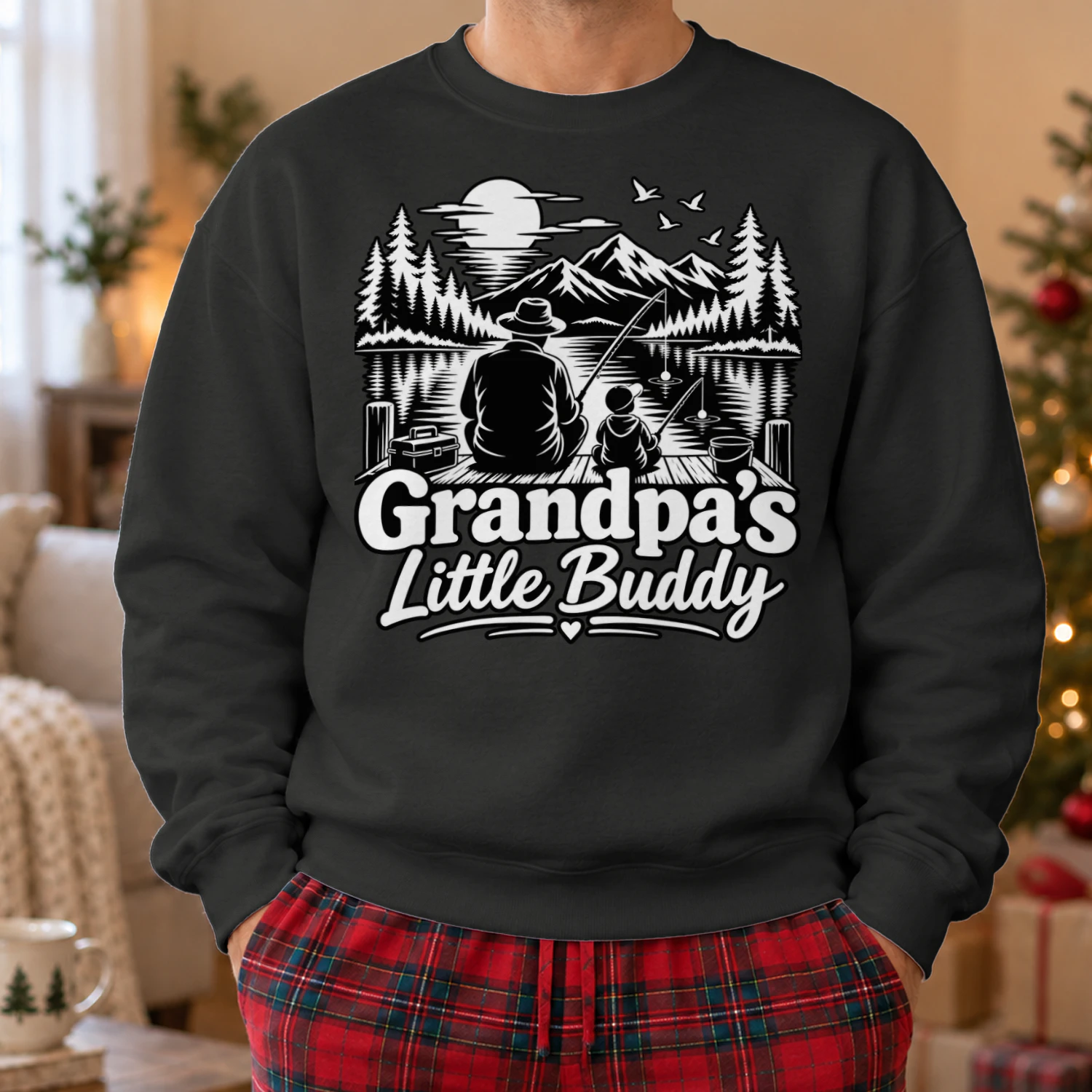 Grandpa's Little Buddy Fishing Sweatshirt – Lakeside Adventure Gift