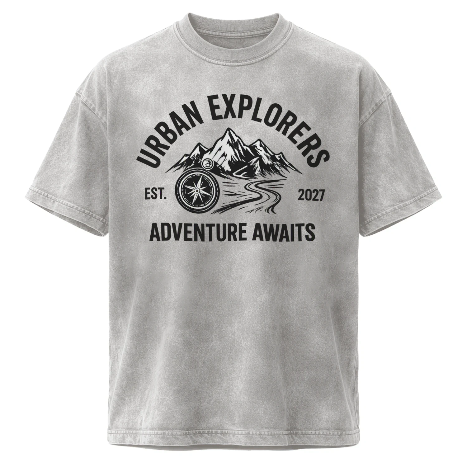 Acid Washed Crew Neck T-shirt