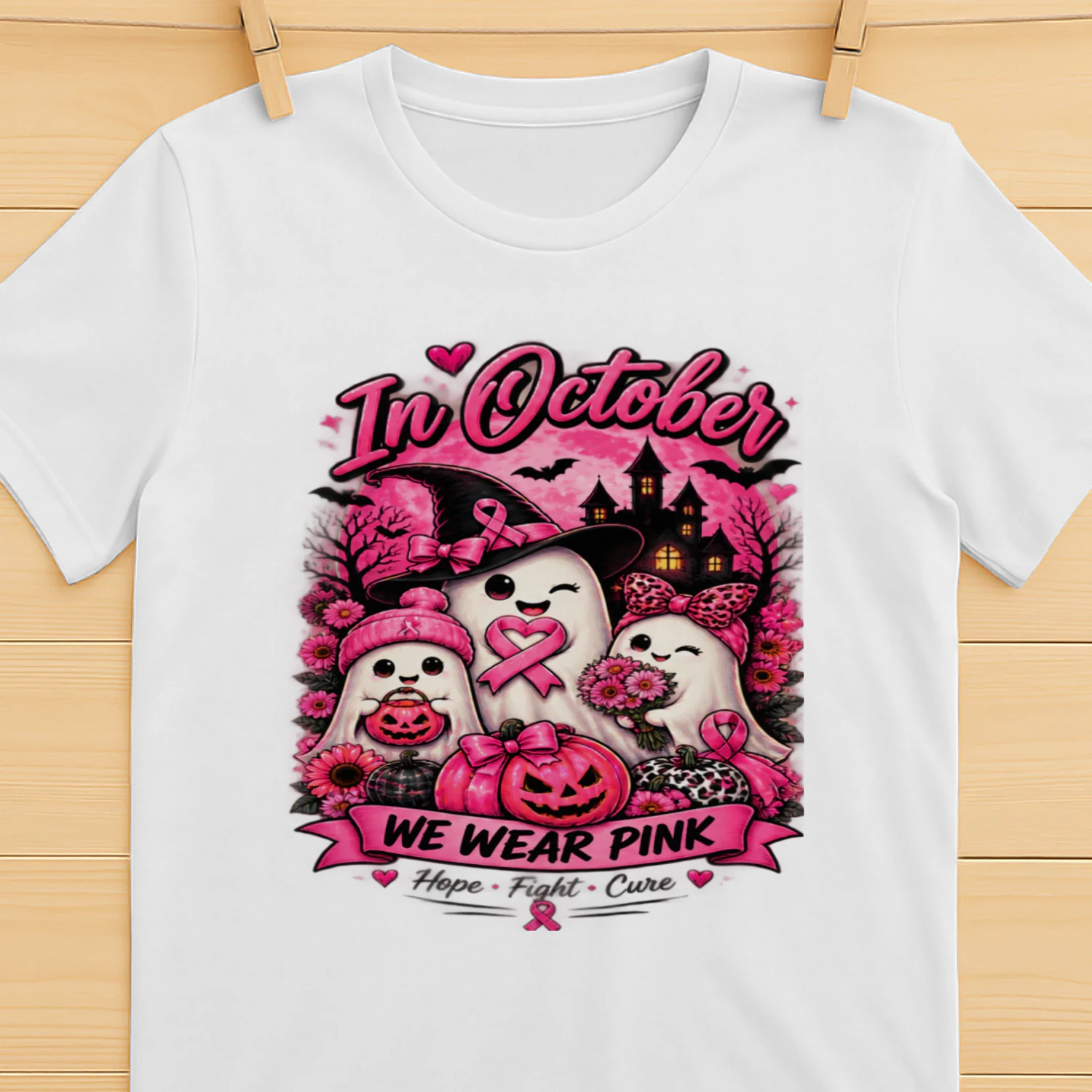 Pink October Ghosts – Breast Cancer Awareness Shirt