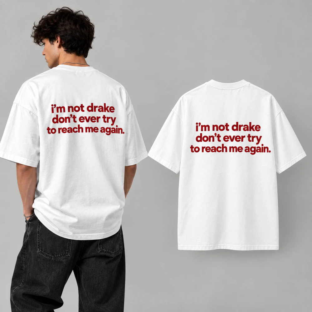 I'm not drake don't ever try to reach me again. Heavy Oversized T-shirt