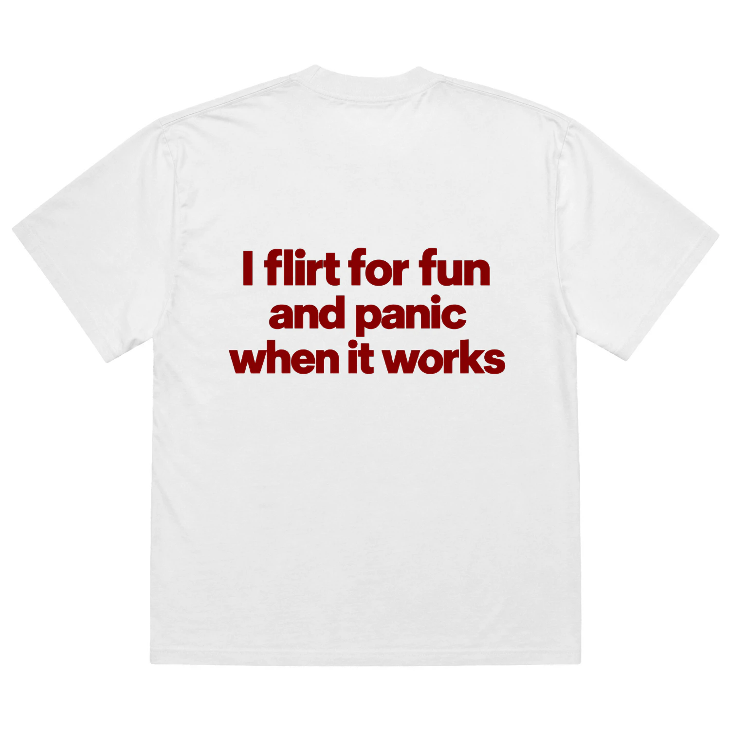 I flirt for fun and panic when it works Heavy Oversized T-shirt