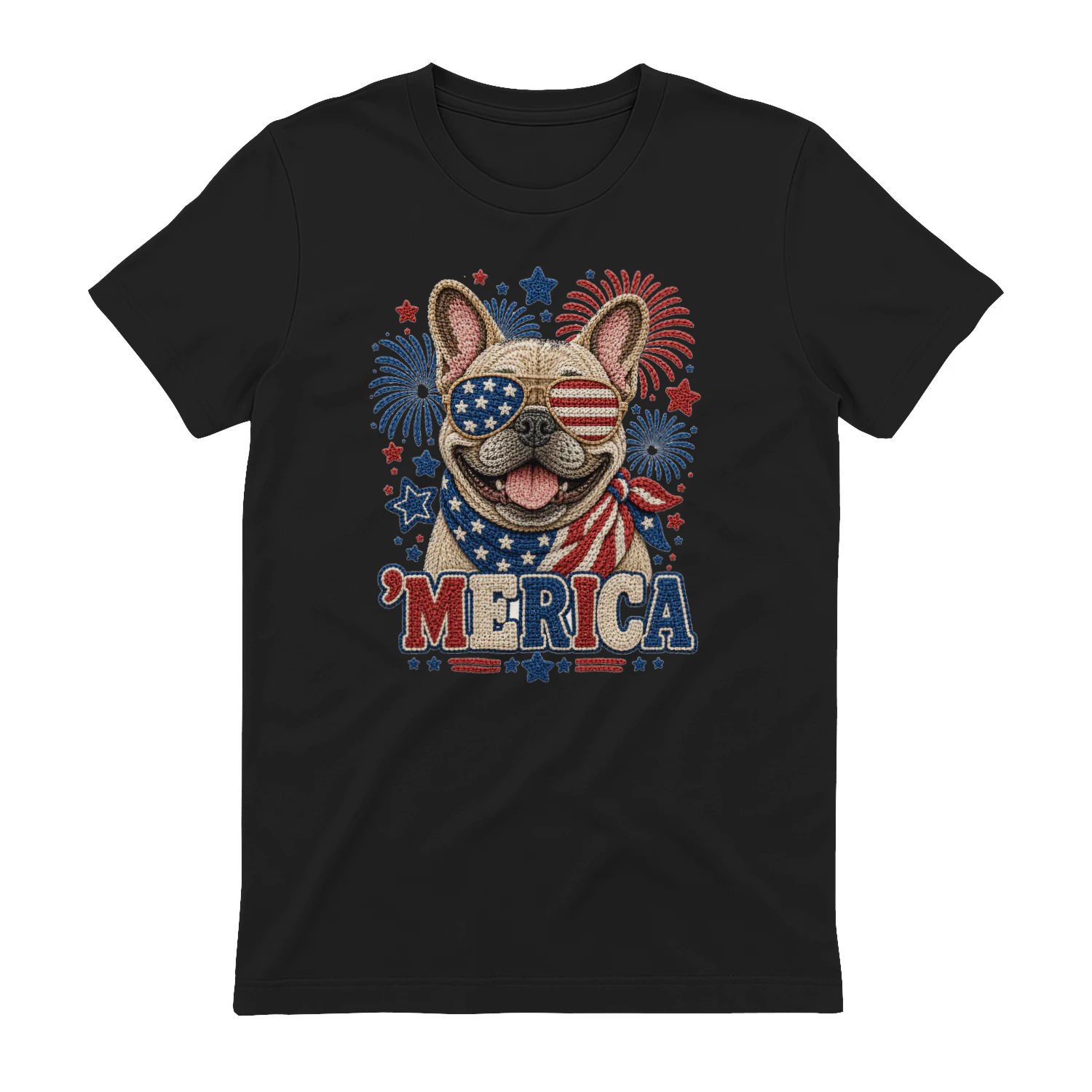 Crochet French Bulldog ’Merica Shirt