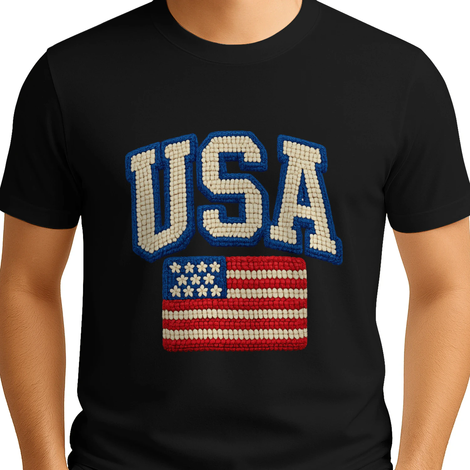 USA Crochet Flag Tee
