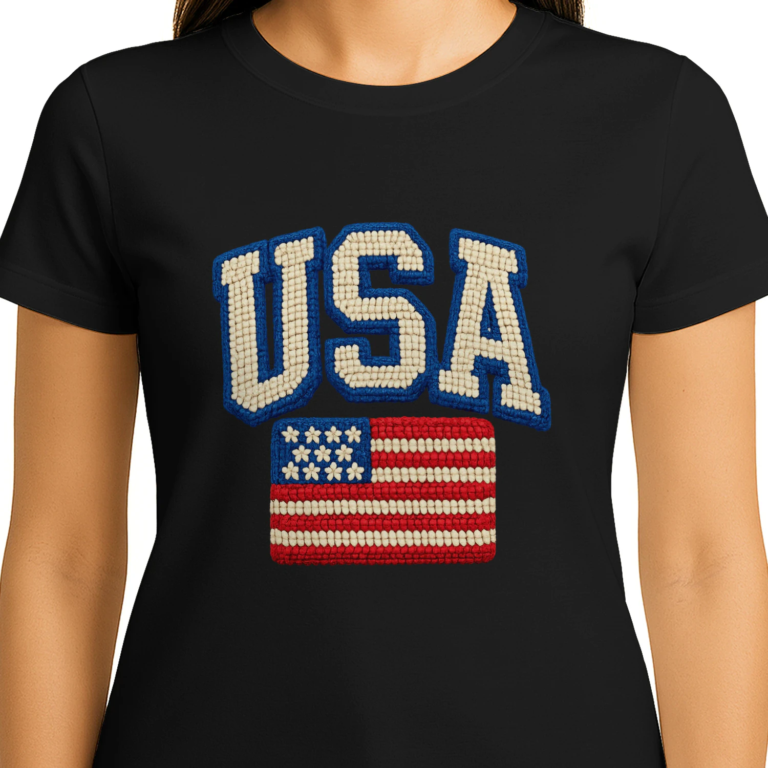 USA Crochet Flag Tee