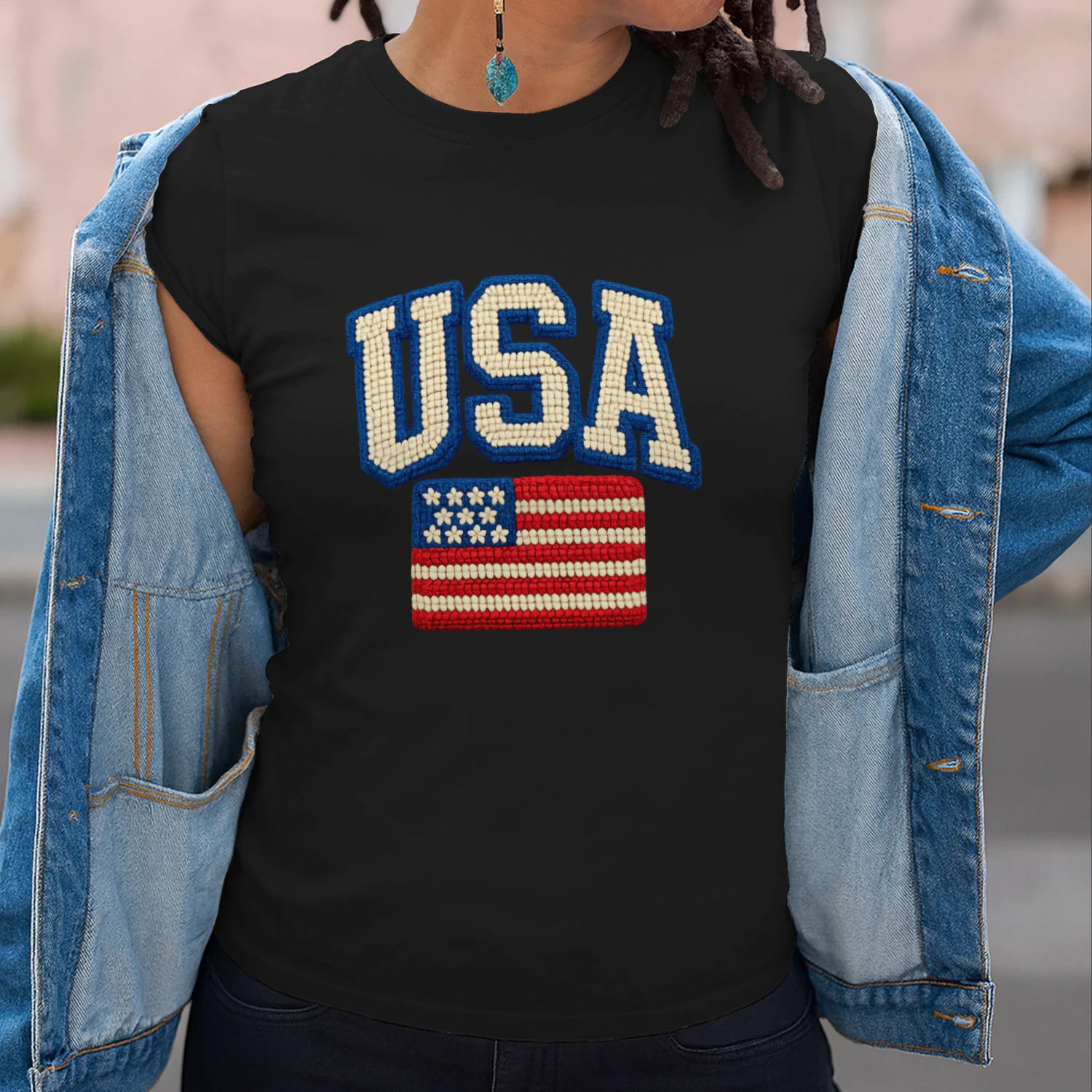 USA Crochet Flag Tee