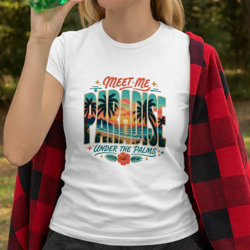 Meet Me Paradise Under The Palms Summer Tee