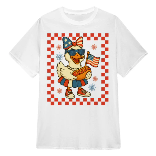 Funny Goose Bow Coquette 4th of July US American Flag