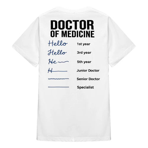 (ON Back) Doctor Signature Evolution Funny Medical Student