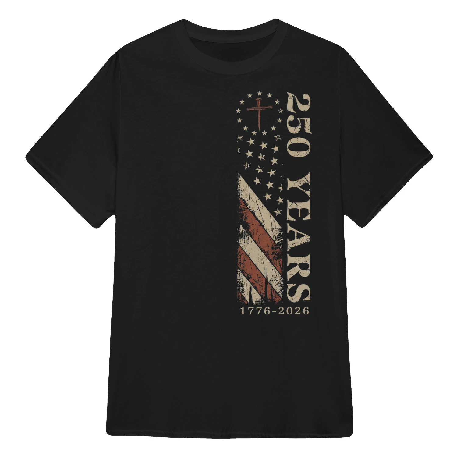 (Front and Back) 250 Years Vintage Eagle Cross American Flag 250th Anniversary 1776-2026