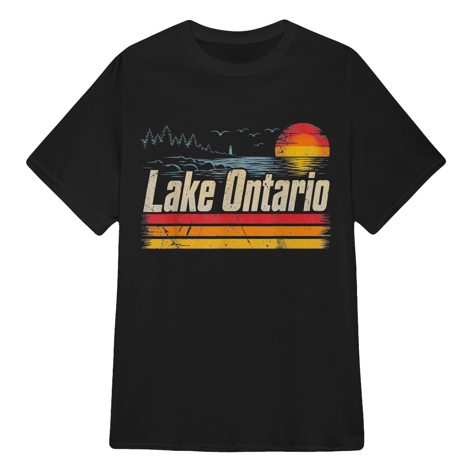 Retro Sunset Great Lakes Lake Ontario