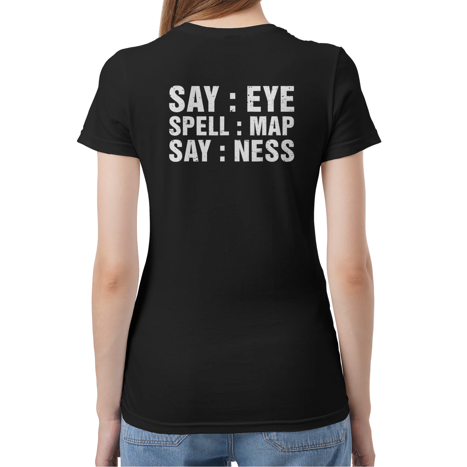 (ON Back) Say Eye Spell Map Say Ness Funny Joke