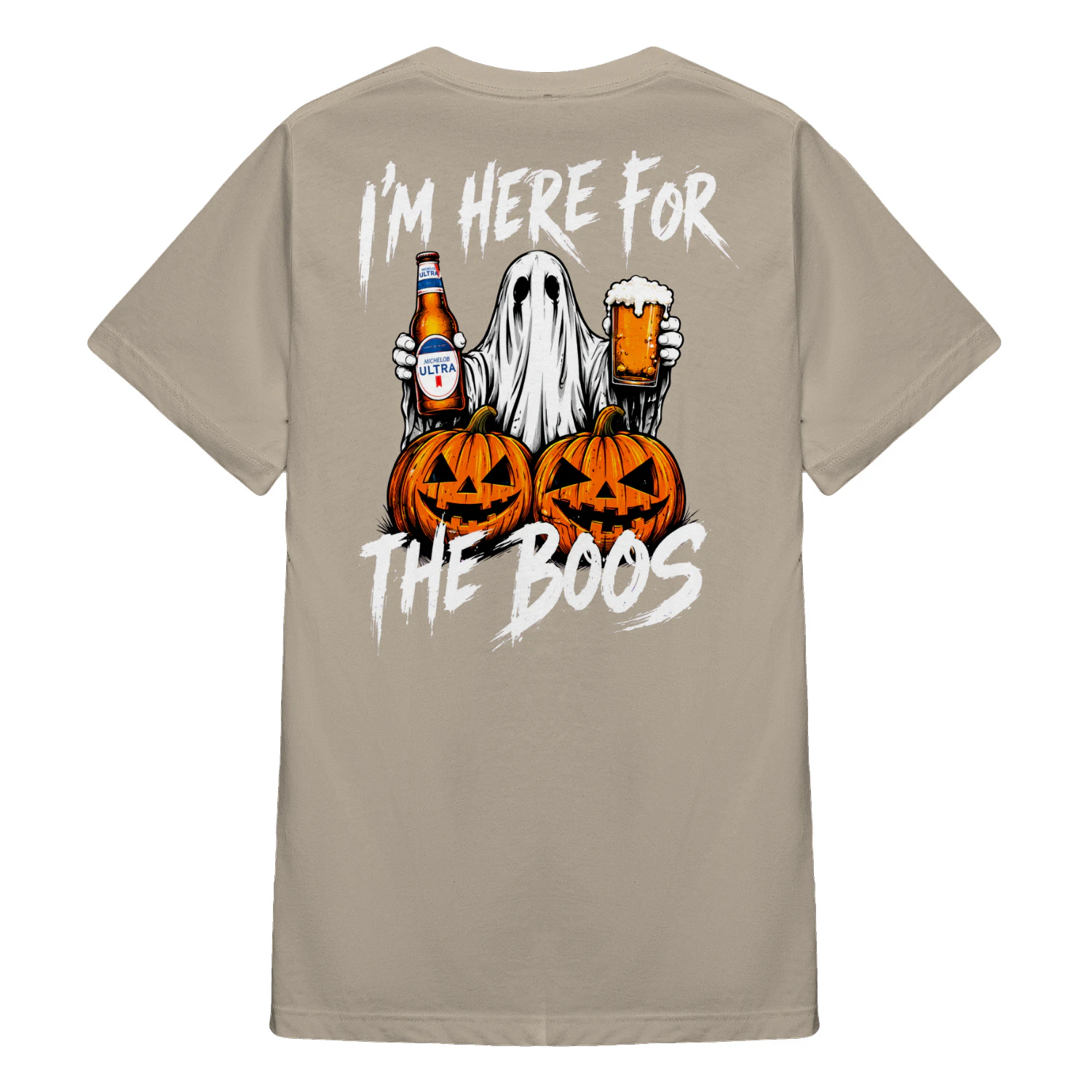 (Front and Back) Michelob Ultra Ghost I'm Here For The Boos Funny Halloween Beer