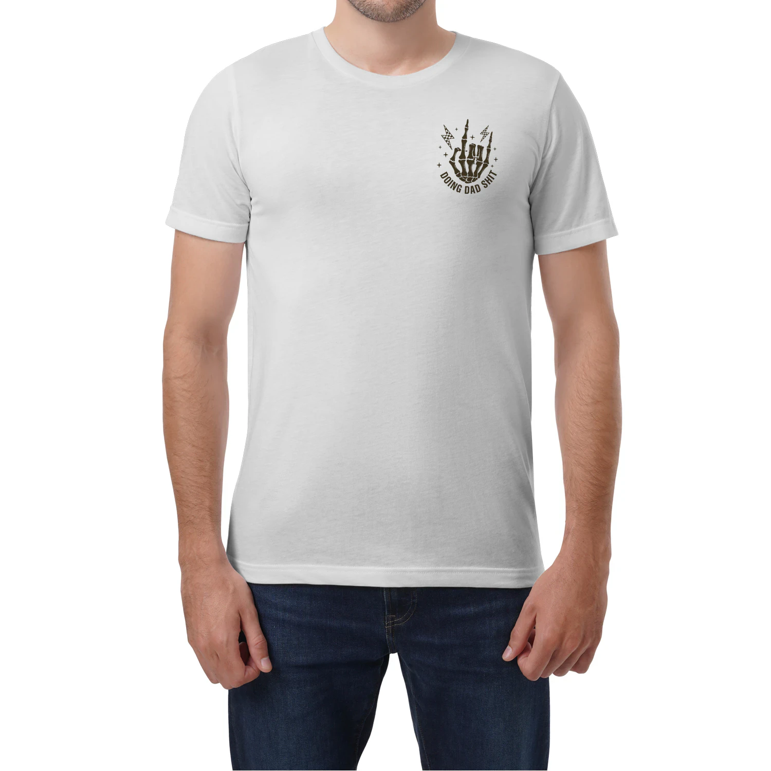 (Front and Back) Doing Dad Shit Funny Skeleton Toilet