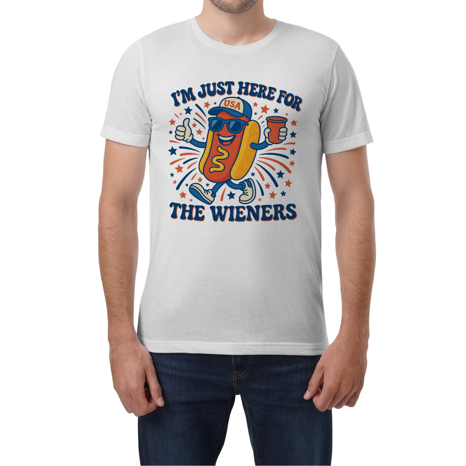 I'm Just Here For The Wieners Hot Dog Funny 4Th Of July