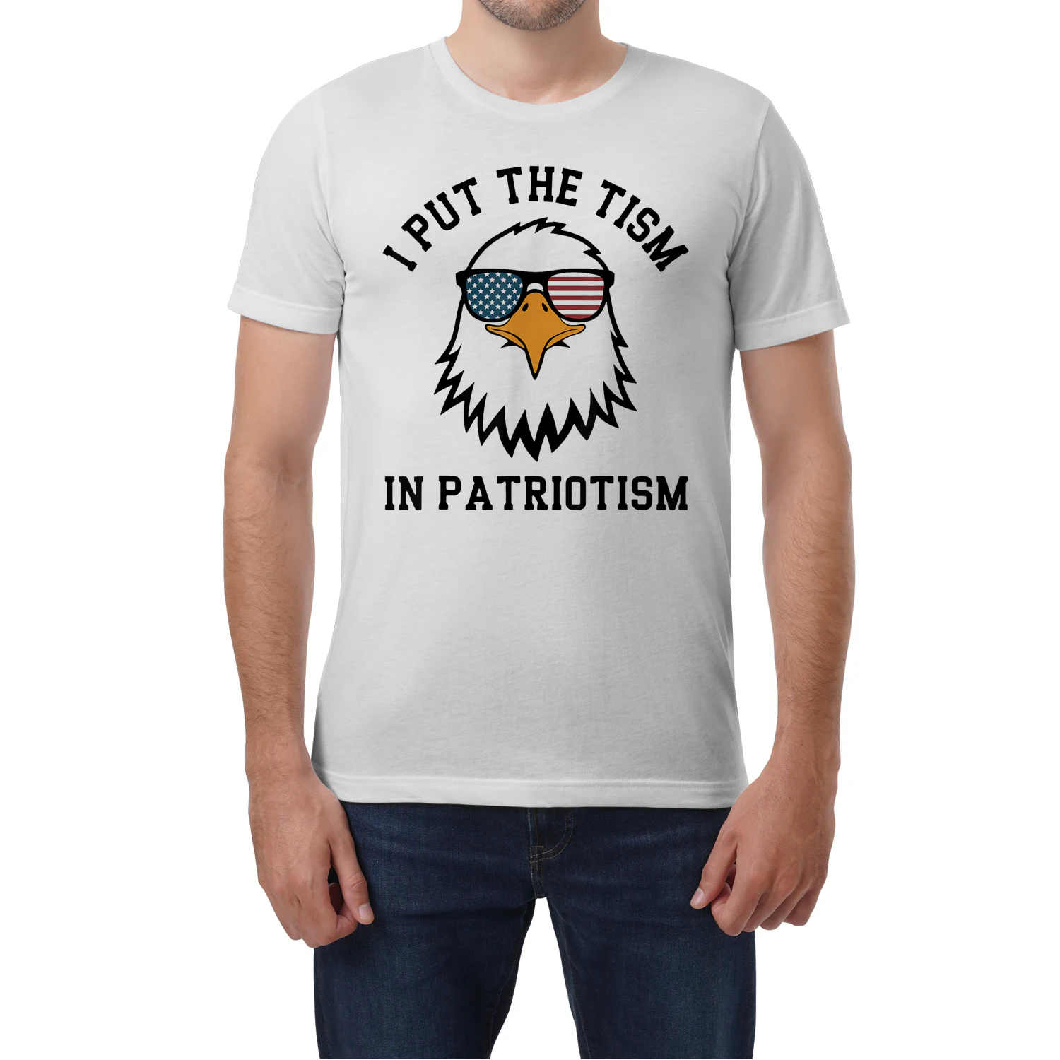 I Put The Tism in Patriotism Funny Eagle America