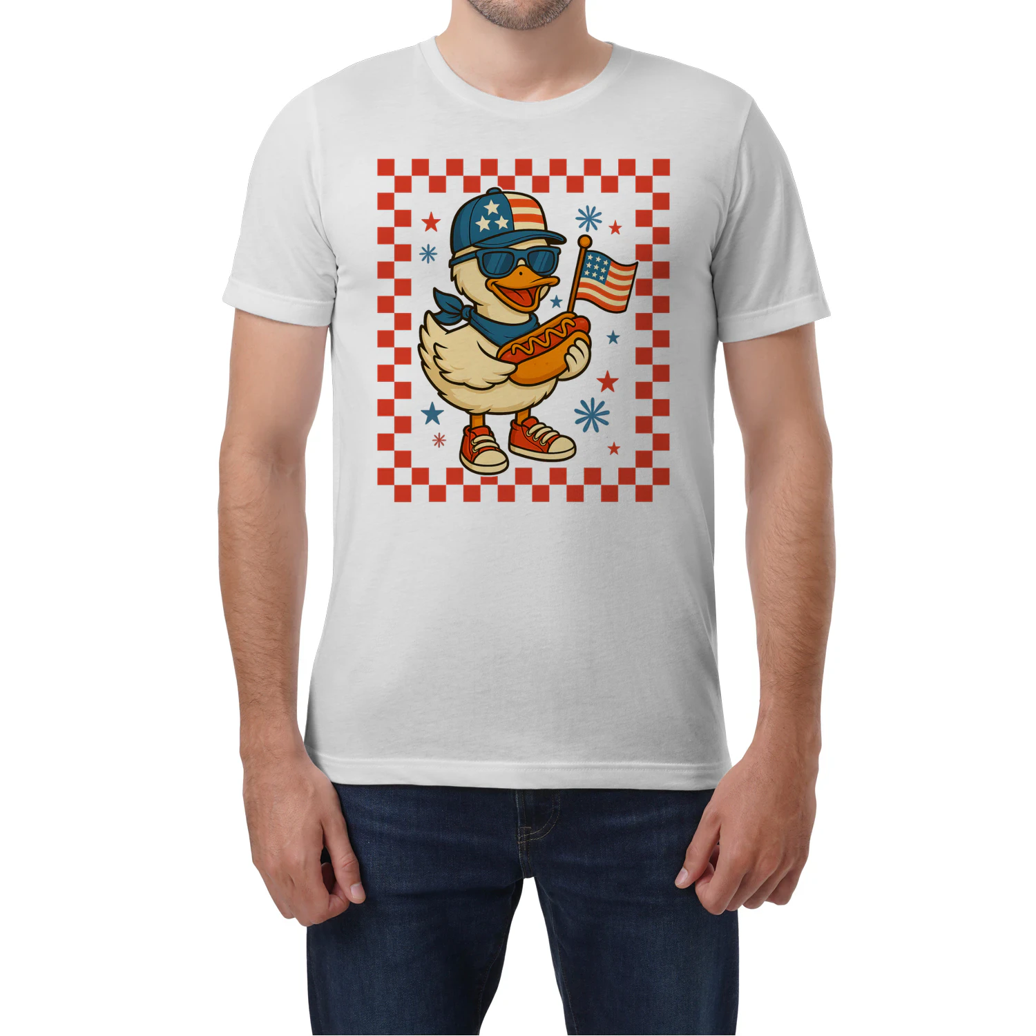 Funny Retro Goose 4th of July Patriotic US American Flag