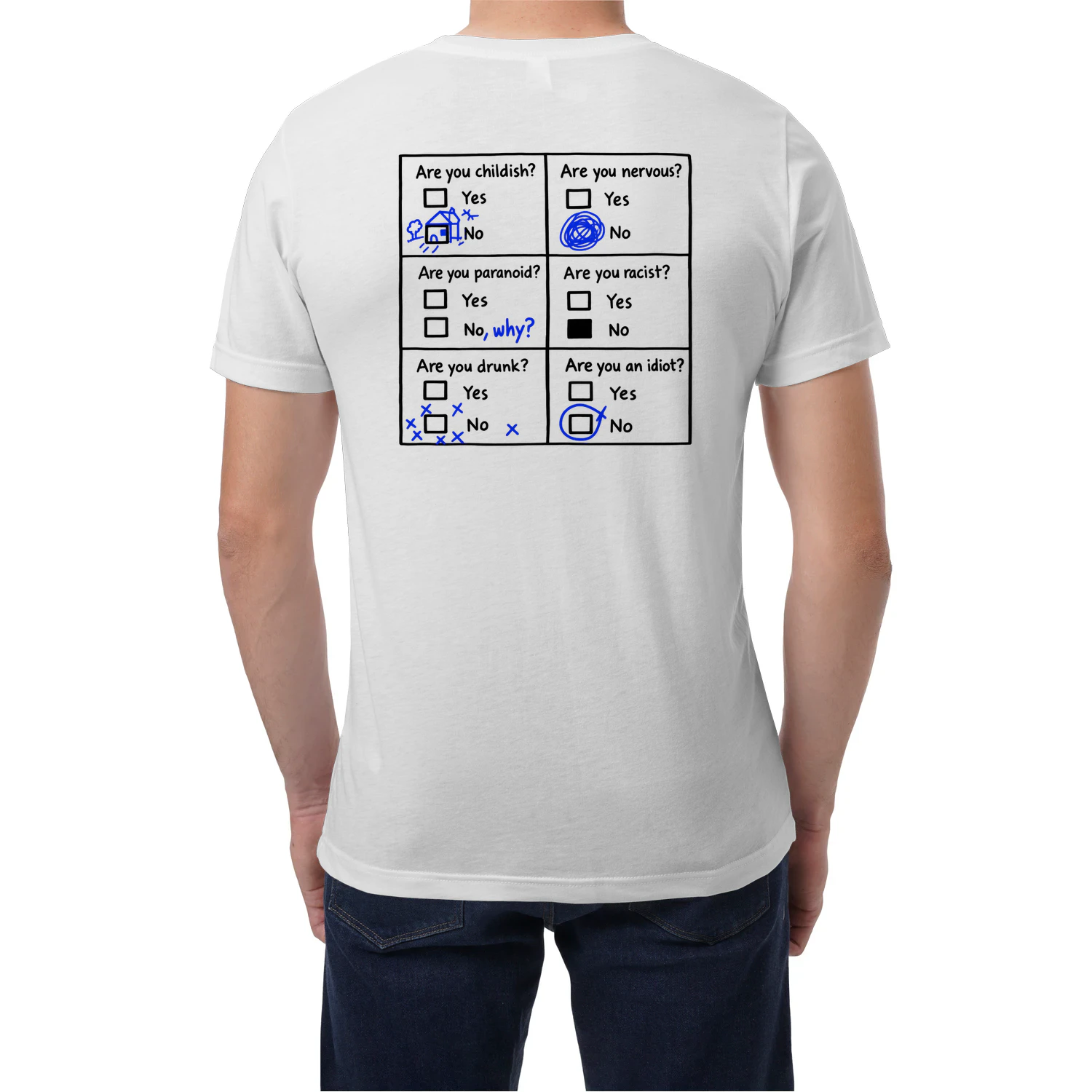 (ON Back) Are You Childish Nervous Paranoid Racist Drunk Or An Idiot Checklist