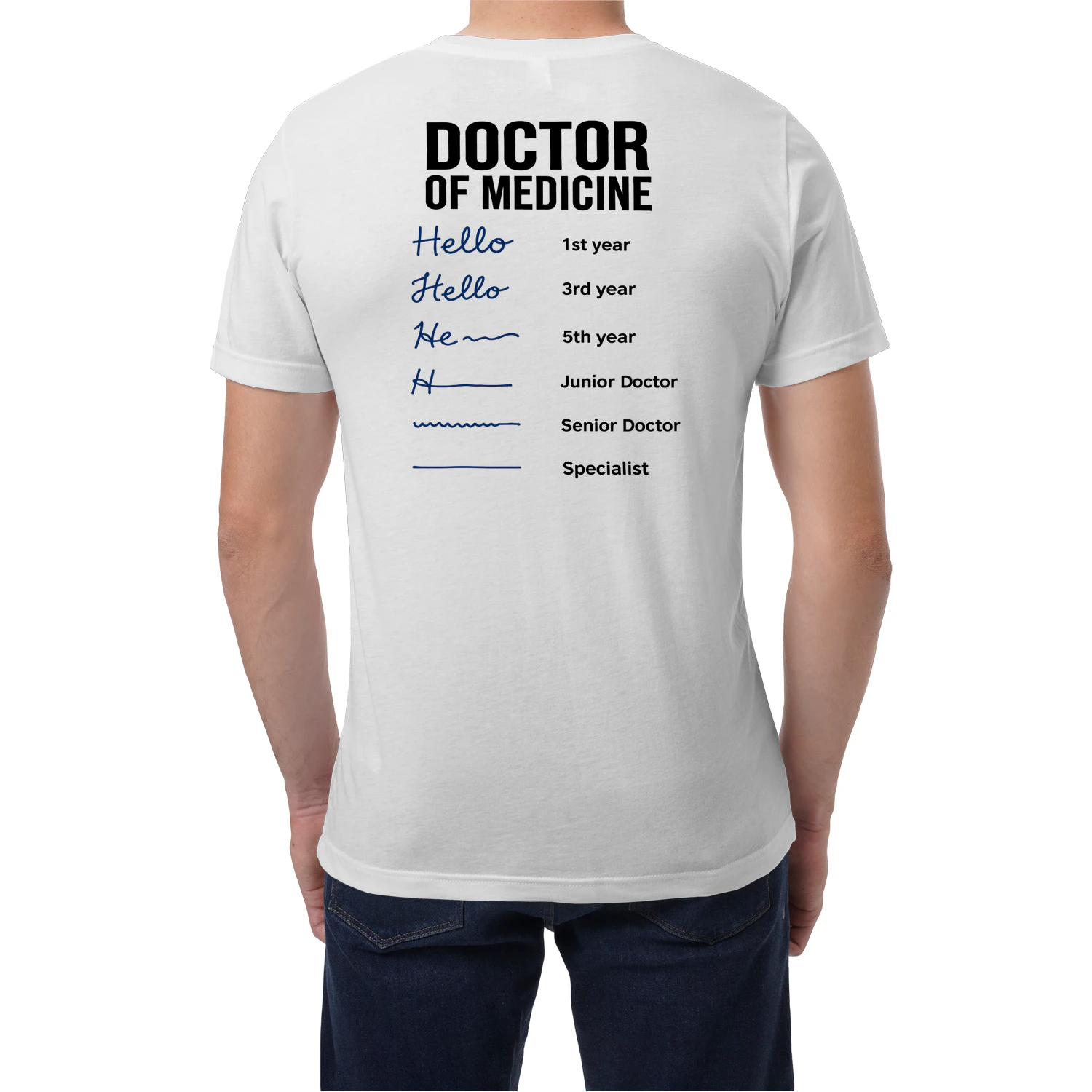 (ON Back) Doctor Signature Evolution Funny Medical Student