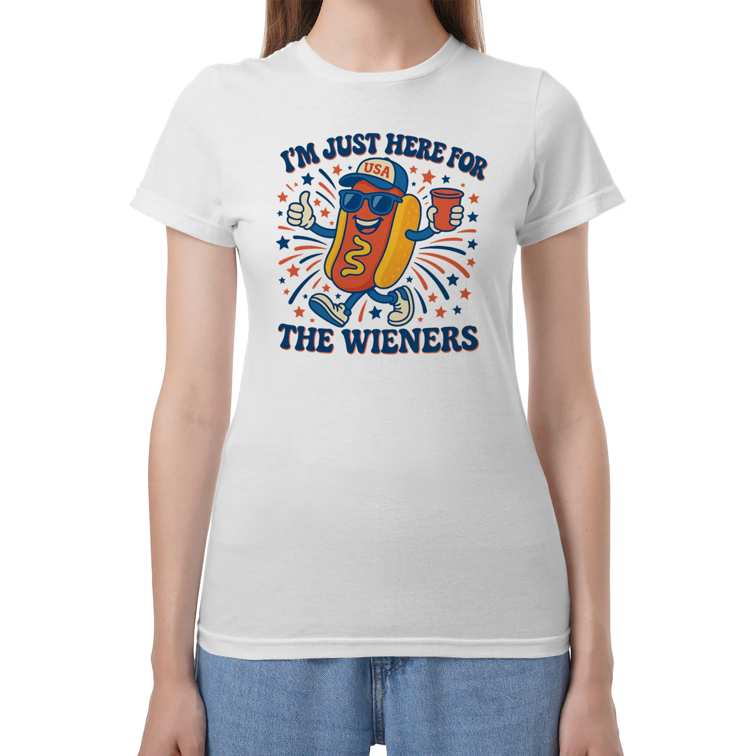 I'm Just Here For The Wieners Hot Dog Funny 4Th Of July