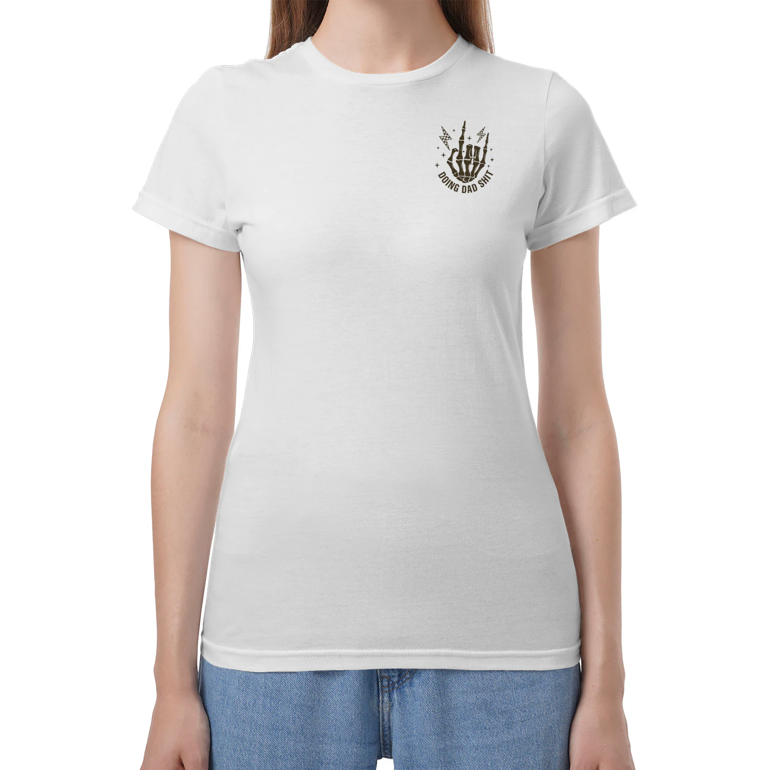 (Front and Back) Doing Dad Shit Funny Skeleton Toilet
