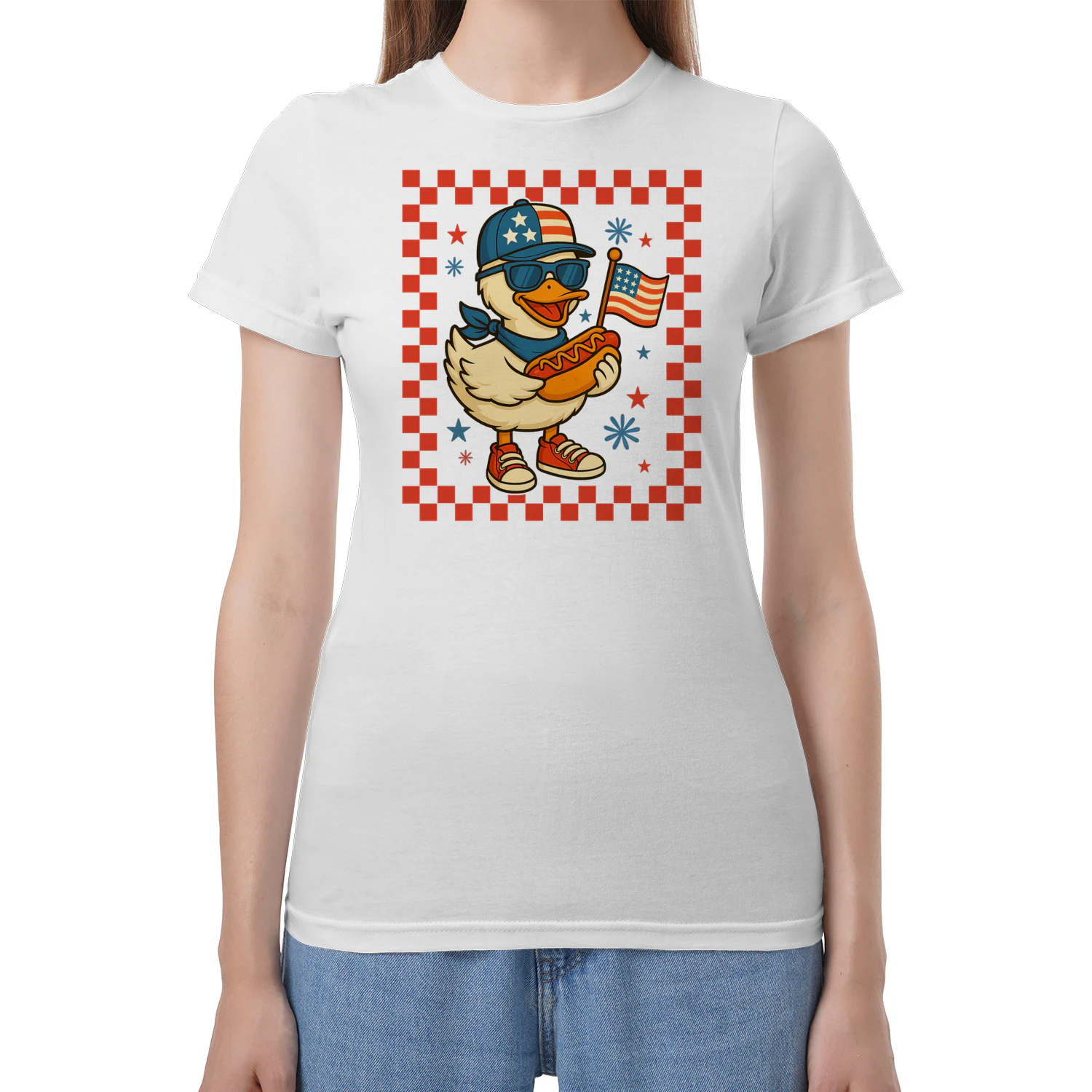 Funny Retro Goose 4th of July Patriotic US American Flag
