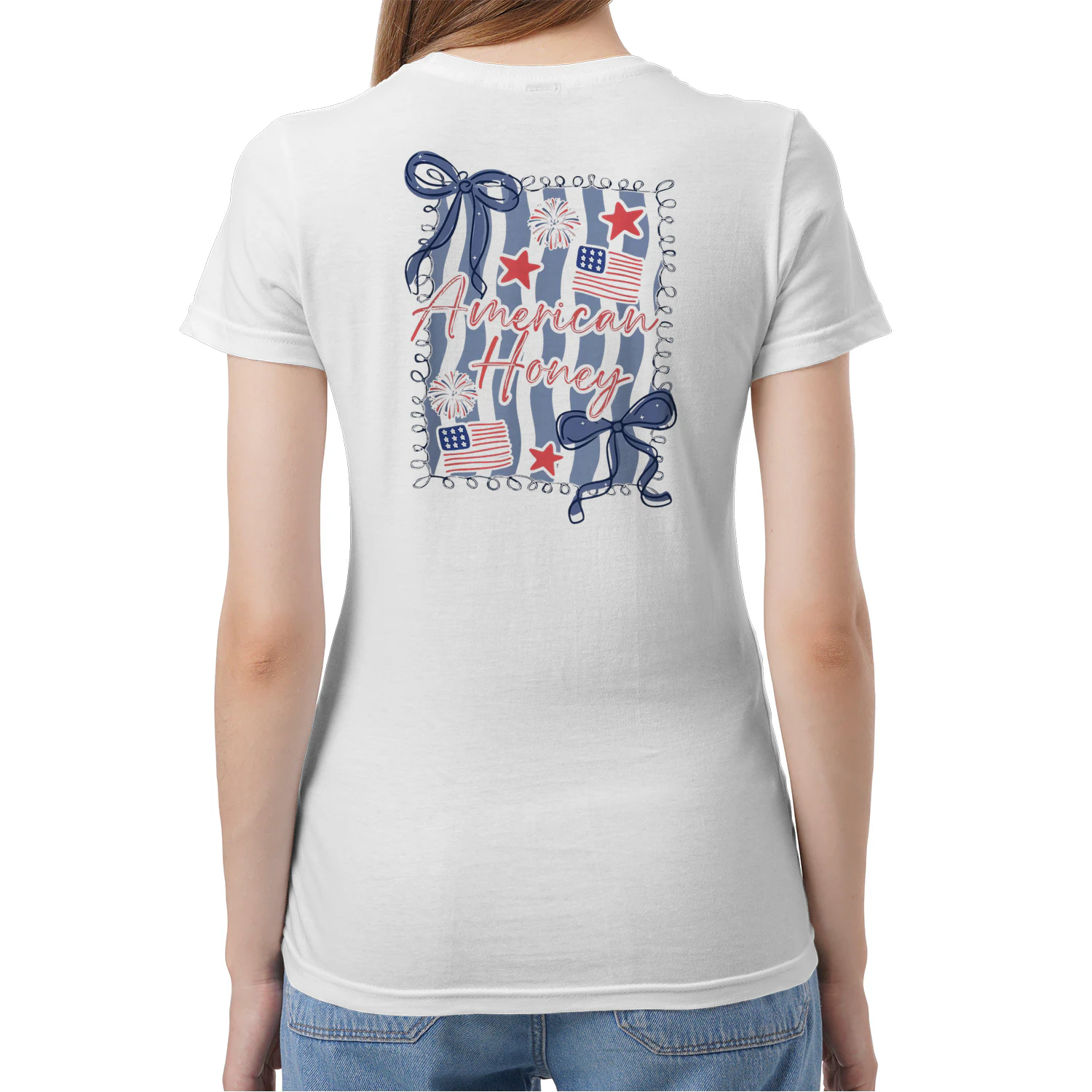 (Front and Back) American Honey Coquette 4th Of July