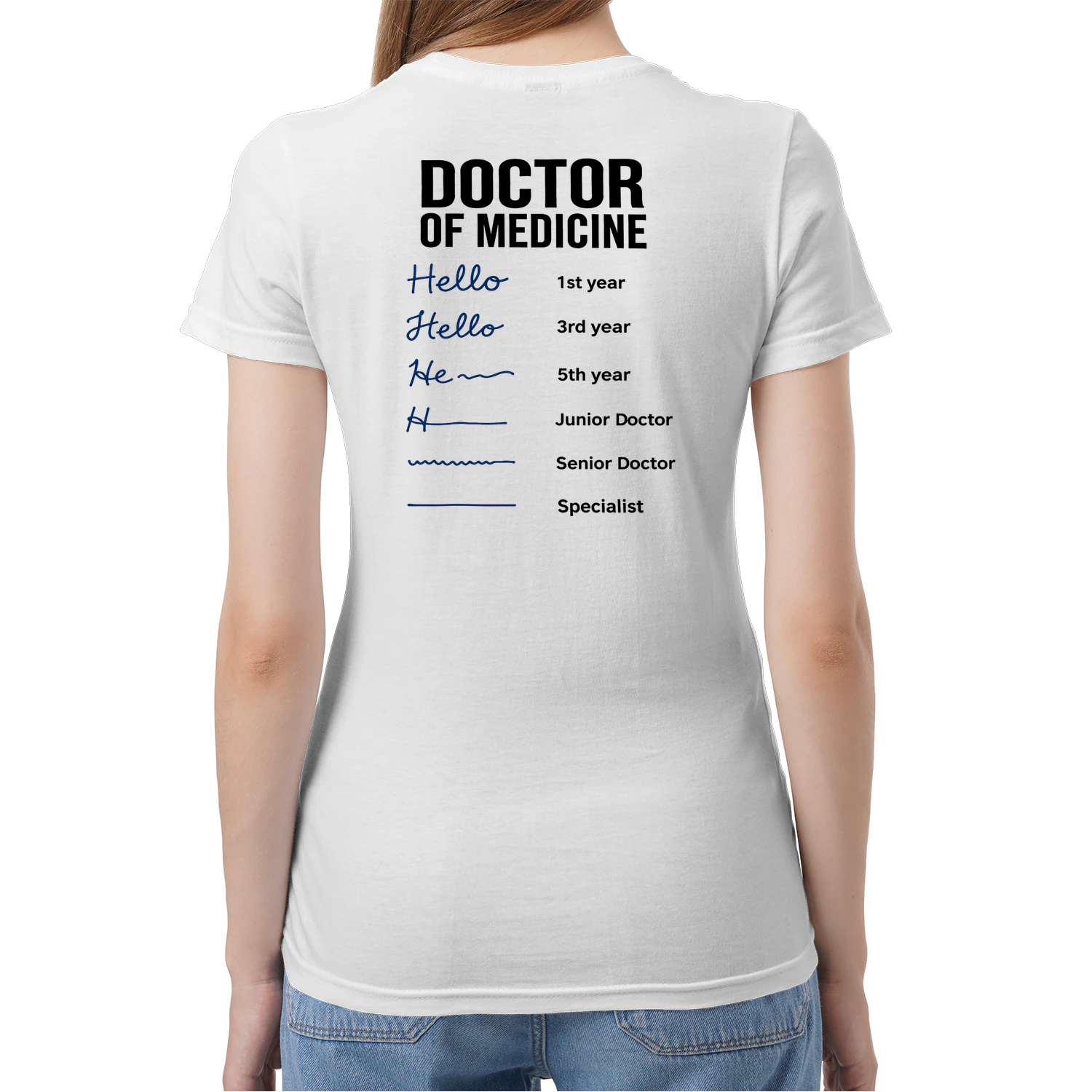 (ON Back) Doctor Signature Evolution Funny Medical Student