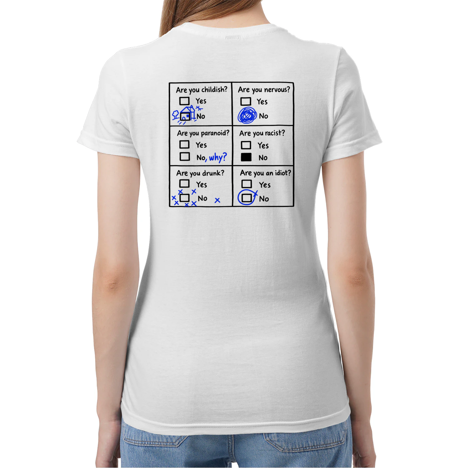 (ON Back) Are You Childish Nervous Paranoid Racist Drunk Or An Idiot Checklist