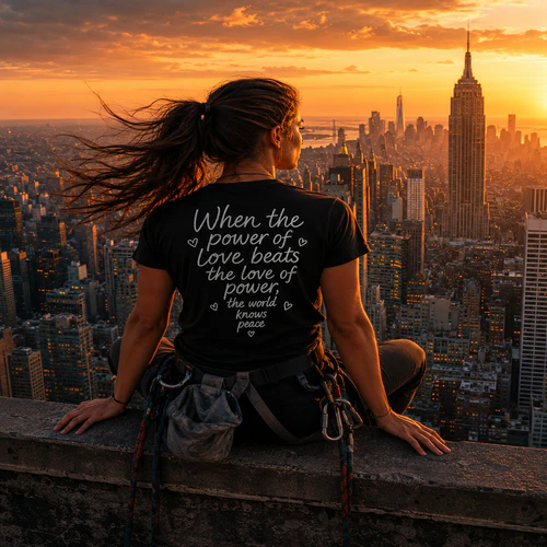 When the Power of Love, Inspirational T-Shirt Design, black t-shirt